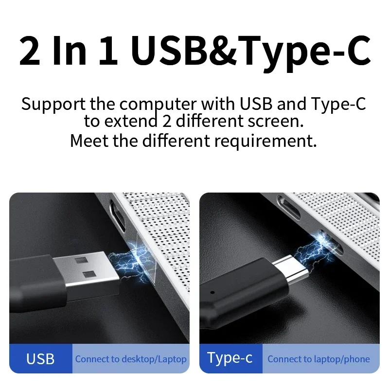 언링크 C타입 USB 3.0-듀얼 HDMI 익스텐션 허브 어댑터, 맥북 M1 M2 컨버터용, 2 가지 화면 확장, 1080P, 60Hz