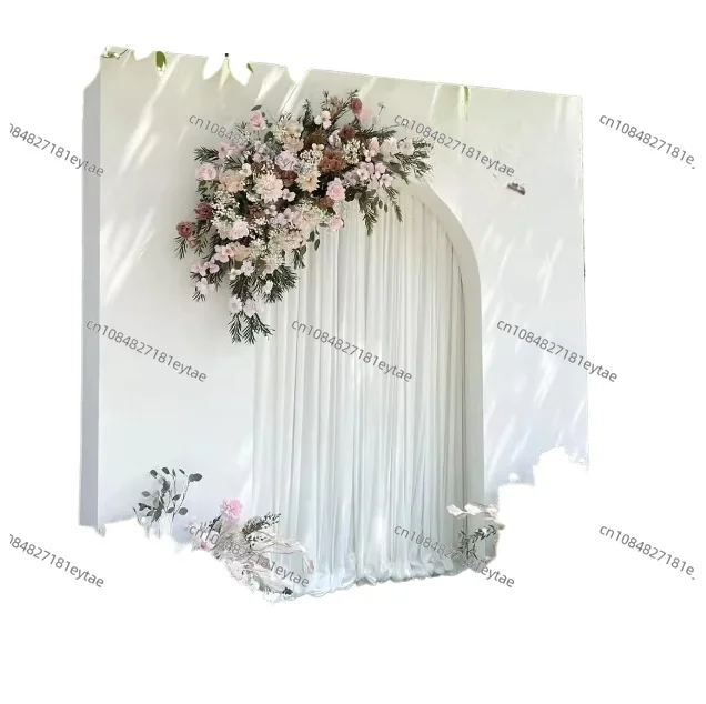 White Wedding Arch Wall Decor, Balloon Stand for Birthday Party, Celebration Event Backdrop