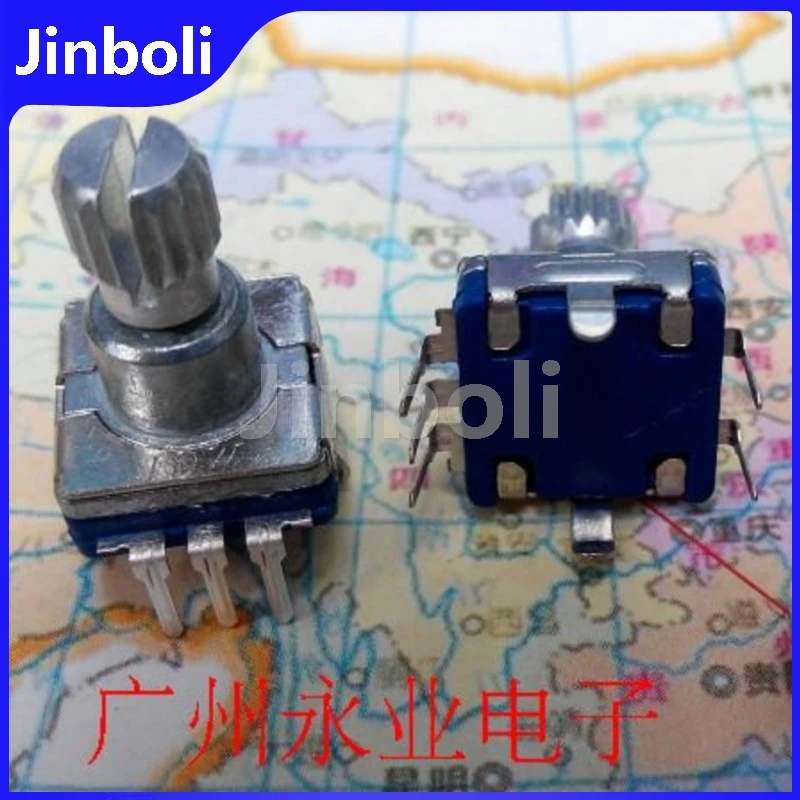 2PCS Car Audio Digital Potentiometer EC11 Rotary Encoder With Switch 30 Positioning Flower Shaft Length 12.5MM