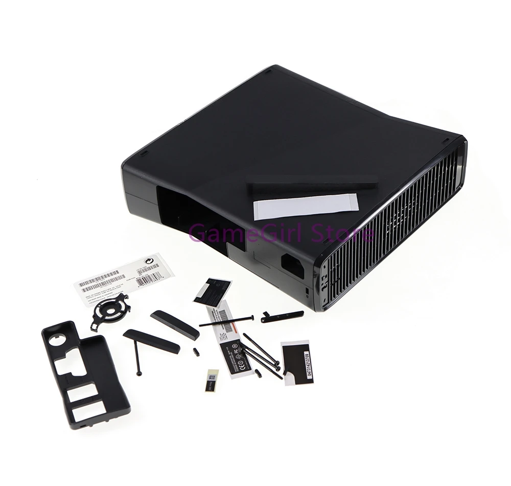 1Set For XBOX 360 Slim Full Set Black Housing Shell Case Protective Cover with Screws For XBOX360 E Console view 3