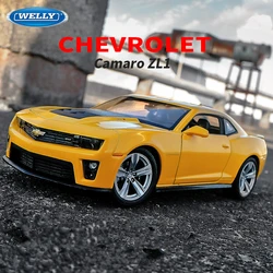 WELLY 1:24 Chevrolet Camaro ZL1 Alloy Sports Car Model Diecasts Metal Toy Racing Car Model Simulation Collection Childrens Gifts