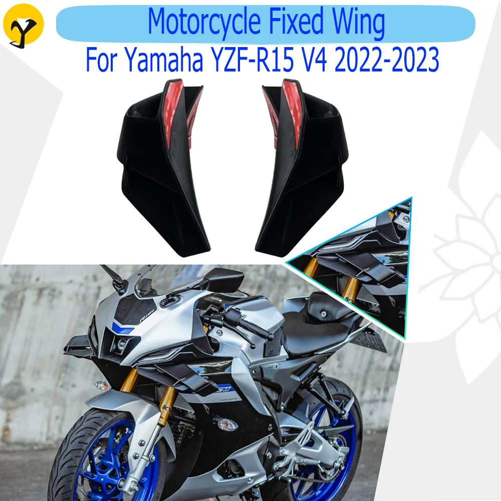 

Motorcycle Side Winglets For Yamaha YZF-R15 2022 2023 Fixed Wing Spoilers Aerodynamic Side Wing Fairing Accessories Yamaha V4