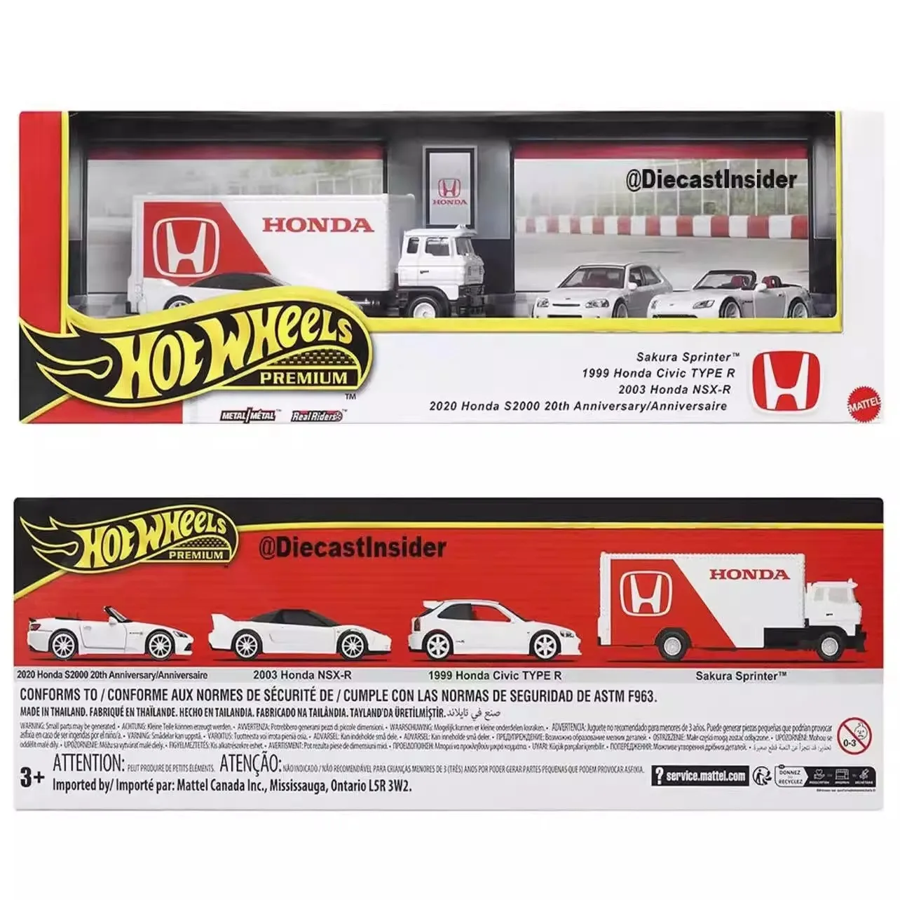 Nuevo 1/64 Hot Wheels Premium Honda Garage Series coche Honda Civic tipo R NSX-R modelo juguetes coleccionables regalo de cumpleaños personalizado