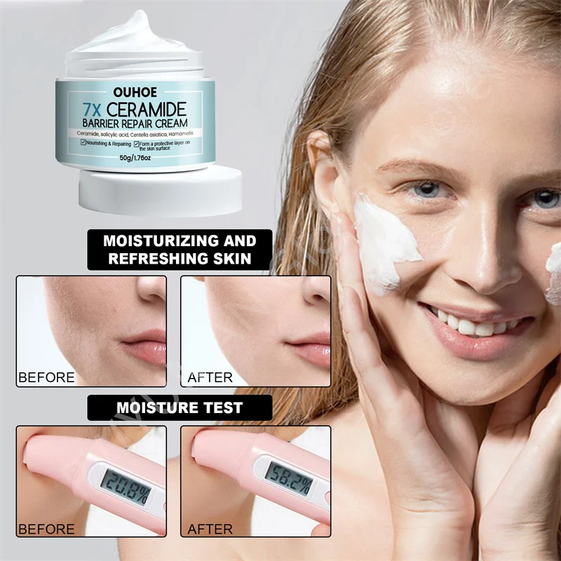 7X Ceramide Barrier Repair Cream Soothing Facial Redness Lotion Rosacea Red Blood Improve Dry Sensitive Skin Moisturizer 50g New