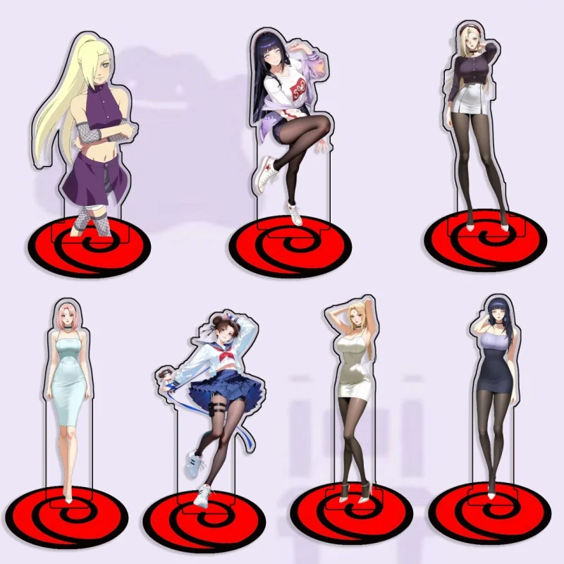

For Naruto Hyuuga Hanabi Haruno Sakura Yamanaka Lno Acrylic Self Made Cartoon Anime Game Desktop Decoration Toy Fans Gift 15cm