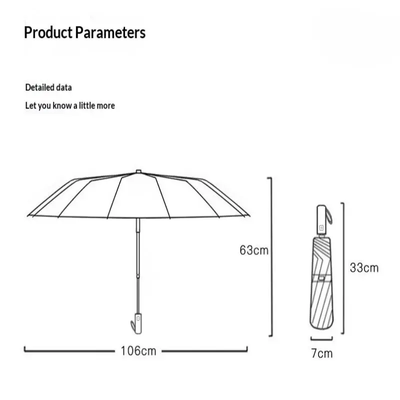 Large Solid Color Automatic Umbrella 24 Bone UV Protection Sunshade Waterproof for Rain Sun Dual Use