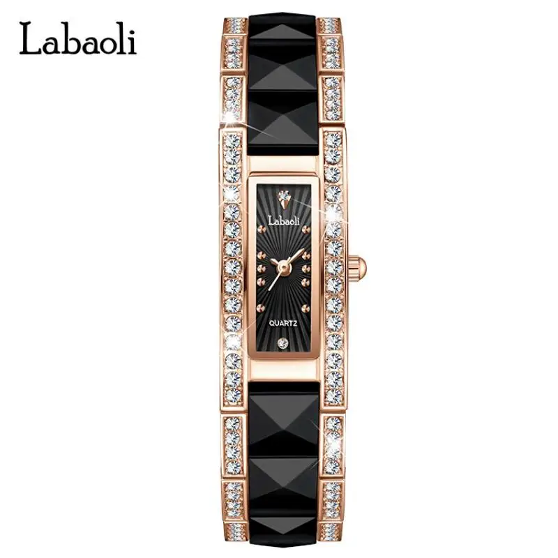 Imagem -06 - Labaoli Retângulo Design de Luxo Mulheres Relógios de Pulso Strass Criativo Dial para Top Marca Relógio Feminino Pulseira Mulheres Relógios