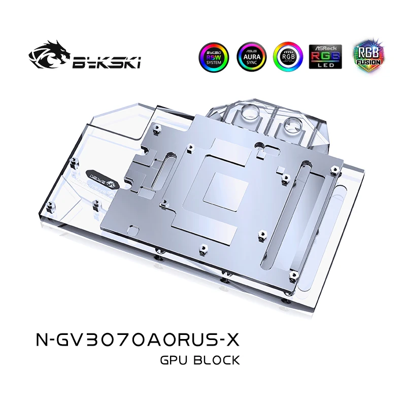 Bykski Water Block ใช้สําหรับ GIGABYTE GeForce AORUS RTX3070/RTX3060Ti MASTER 8G GPU Card/ฝาครอบหม้อน้ําทองแดง/RGB Light