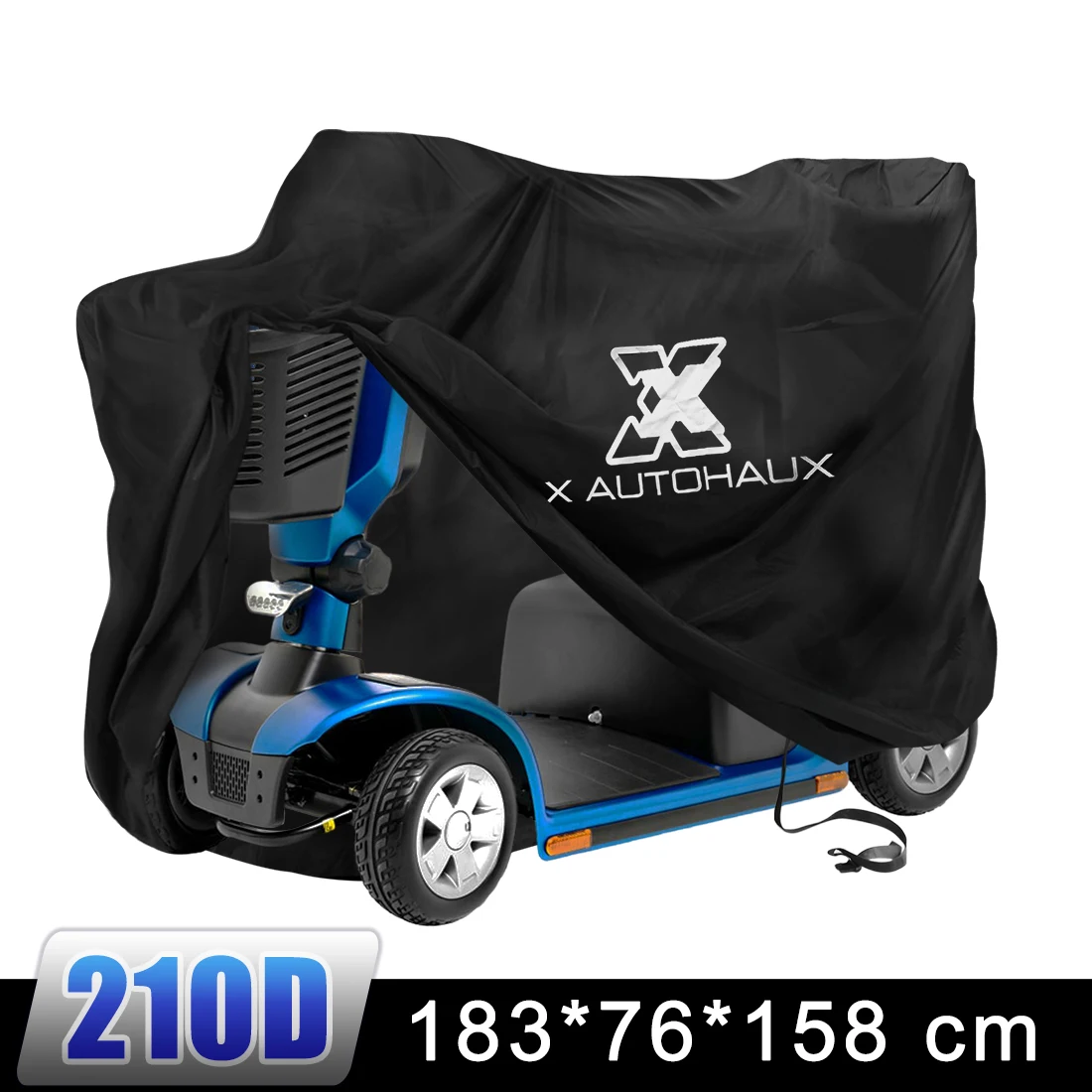 X AUTOHAUX Motorbike Mobility Scooter Cover Dustproof Waterproof Rain Protection 210D Oxford 183x76x158cm 170x61x117cm