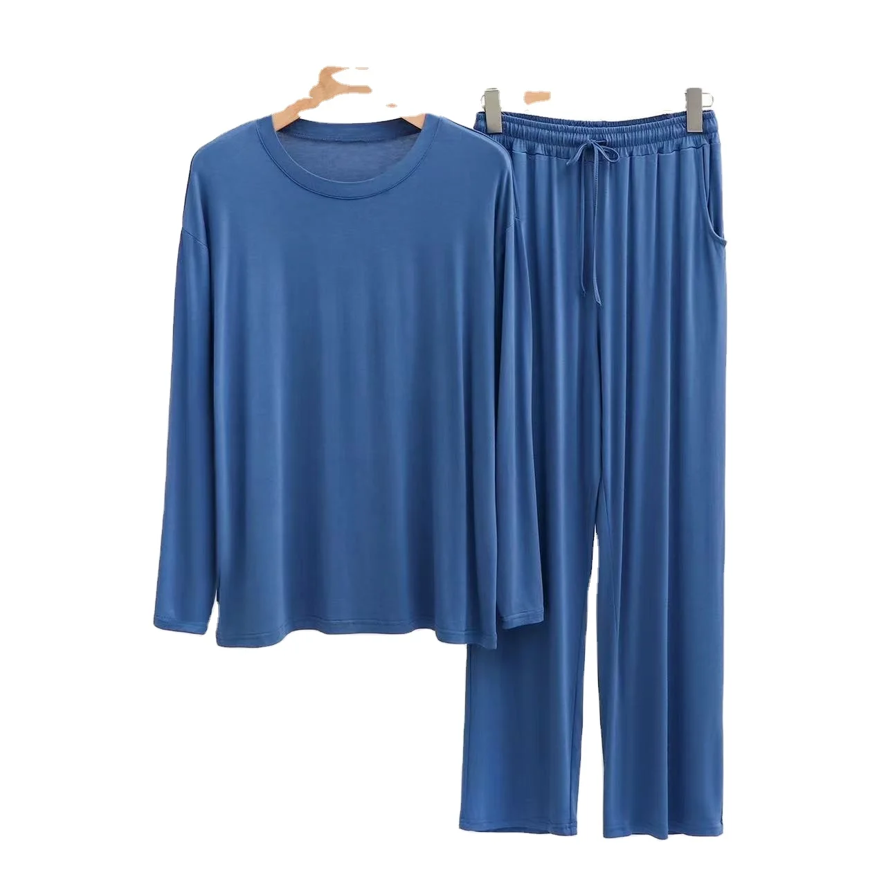 

95% вискоза 5% эластан, удобные всесезонные мужские пижамы больших размеров для отдыха, брюки с длинными рукавами, одежда для сна, пижамы, домашняя одежда