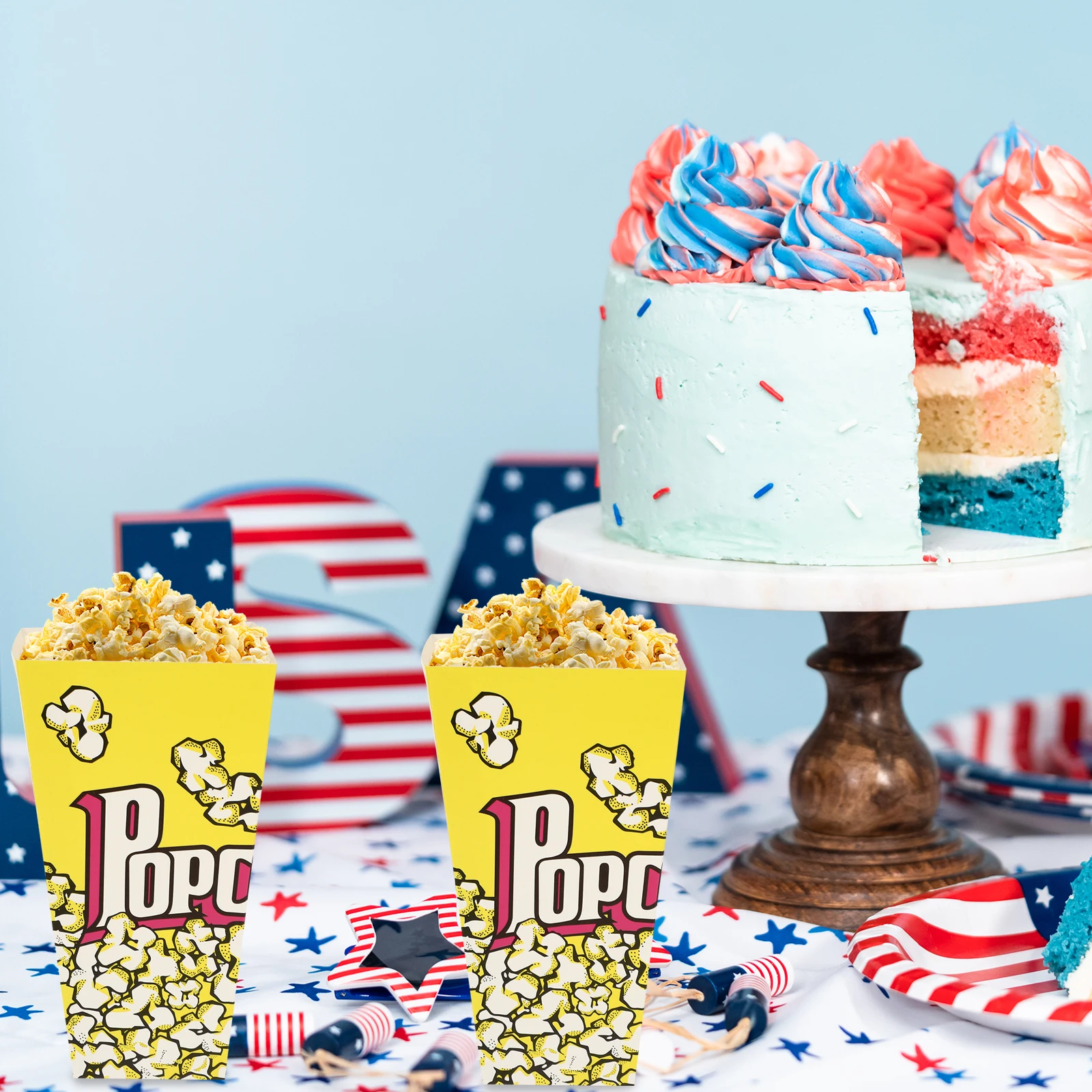 

100pcs Popcorn Boxes Small Bucket Containers Movie Night Tubs Party Favors Snack Packaging Lightweight Paper Popcorn for Kids