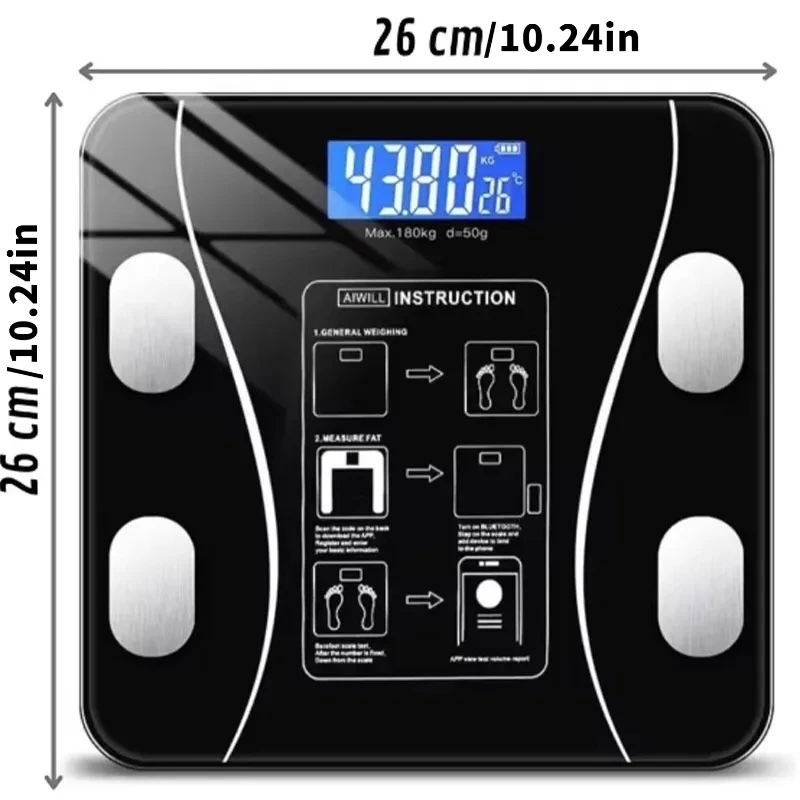 مقياس الدهون في الجسم الذكي، مقياس الوزن الإلكتروني بلوتوث مع تحليل تكوين الجسم، مراقبة صحية دقيقة للنساء