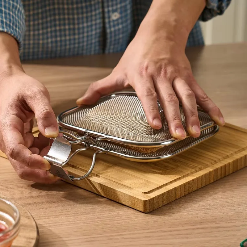304 Stainless Steel Sandwich Grill Net Breakfast Machine Bread Toaster Baking Tool Portable for Outdoor Family Kitchen