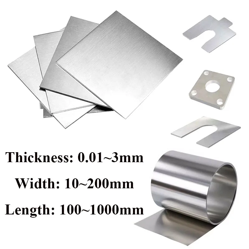 Chapa de Placa Polida Espessura de mm a 0.01 mm Comprimento de 100 mm a 1000 mm 1pc Aço Inoxidável 304