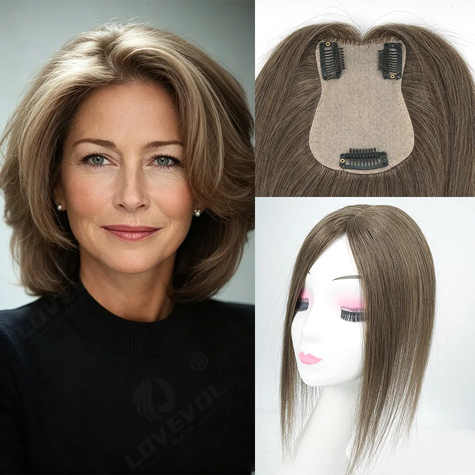 12インチ-30cm-7×11-バージンブラジル人毛ヘアトッパー-キューティクルが完全なヘアピース-熱でスタイリング可能-厚くて耐久性のある本物のヘアエクステンション
