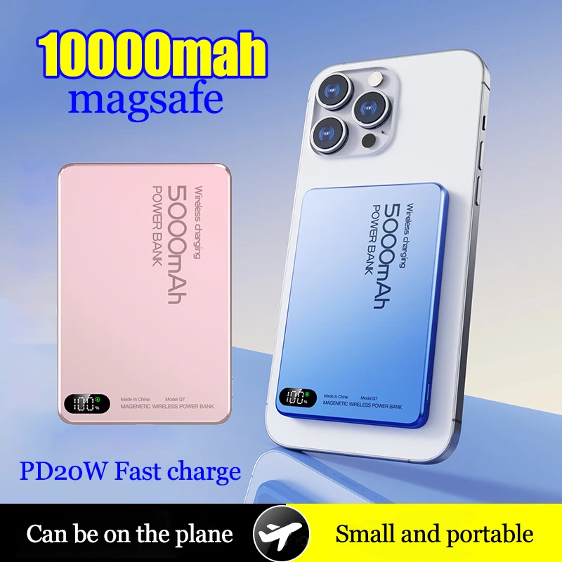 

Новый ультратонкий портативный внешний аккумулятор Magsafe Power Bank емкостью 10000 мАч с сверхбыстрой зарядкой 22,5 Вт для IPhone 16, 15, 14, 13, 12, Huawei