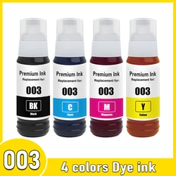 Dye ink 003 ink Refill kit for Epson L1110 L1210 L1216 L1250 L1256 L3100 L3101 L3106 L3110 L3210 L3150 L3250 L5190