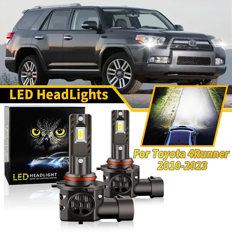 

SAARMAT 2 шт. автомобильные светодиодные лампы для фар 9005 HB3, яркие белые лампы дальнего света для Toyota 4Runner 2010-2023, автомобильные фары, 12 В постоянного тока