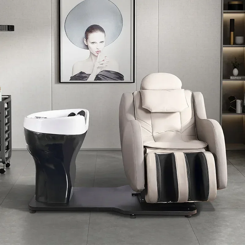 A  Rotating Massage Shampoo Bed Electric Massage Couch Hair Care Salon Beauty Salon