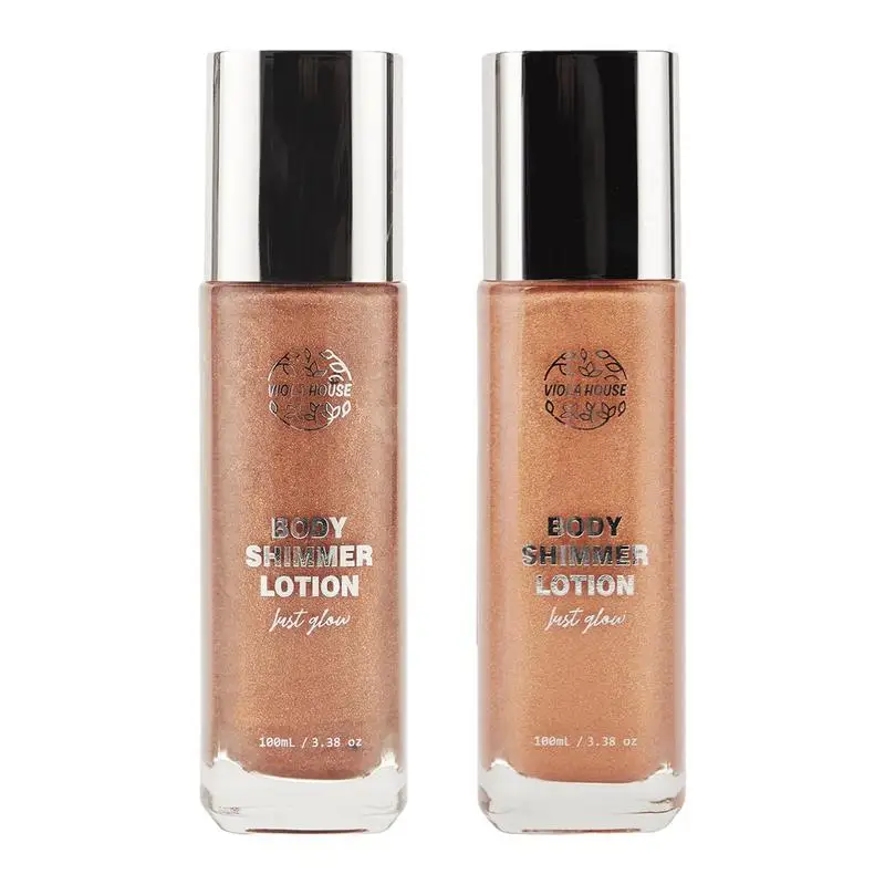 Evidenziatore per il corpo da 100ml lustro a lunga durata illumina Glitter luccicante crema per il corpo evidenziatore bronzer Body shimmer