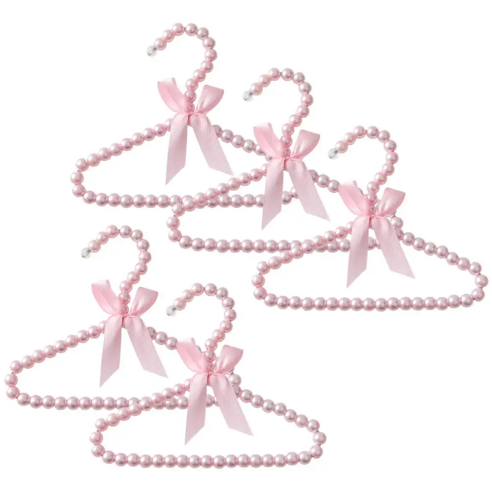 

5 Pcs Pearl Design Baby Clothing Hangers Toddler Kids Pet Clothes Anti Slip Shoulder Protection Nursery Closet ganizer Wardrobe