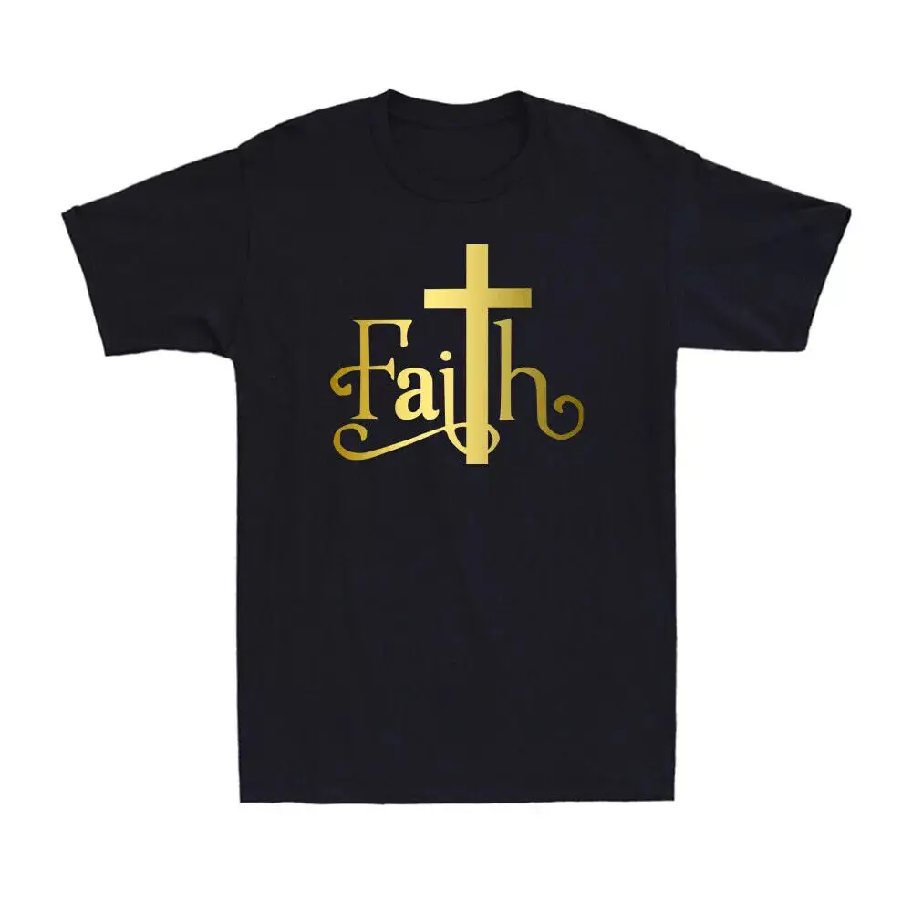 Faith Christian Love Religious Funny Jesus Bible Gift Men's Cotton T-Shirt.webp