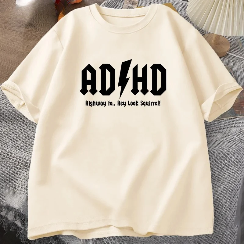 ADHD الطريق السريع يا نظرة السنجاب تي شيرت الرجال النساء الروك روك آند رول تي شيرت الشارع الشهير بلايز ملابس للرجال للجنسين بلايز #3