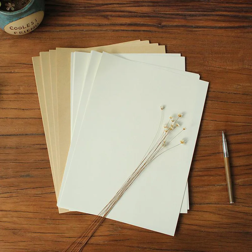 50 Sheets Blank Kraft Writing Paper Vintage Letter Paper Retro Stationery for Calligraphy Graffiti DIY Letter Sets