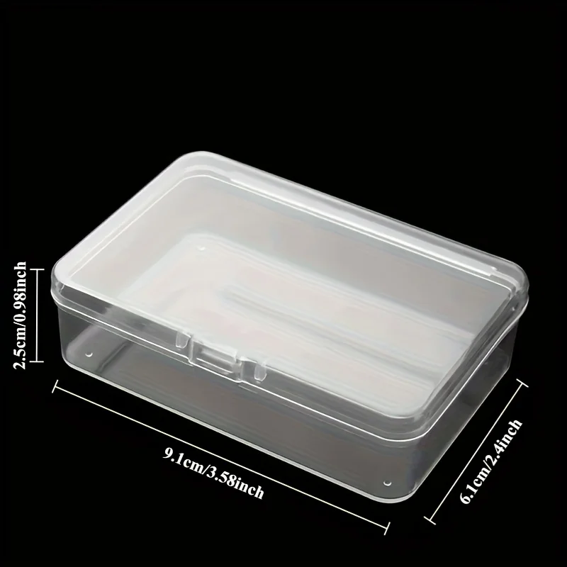 12 Stück transparente Spielkarten-Aufbewahrungsbox mit Deckel, stapelbarer Mini-Kunststoffbehälter für Visitenkarten, Clips, Schreibtisch-Organizer – Detail 13