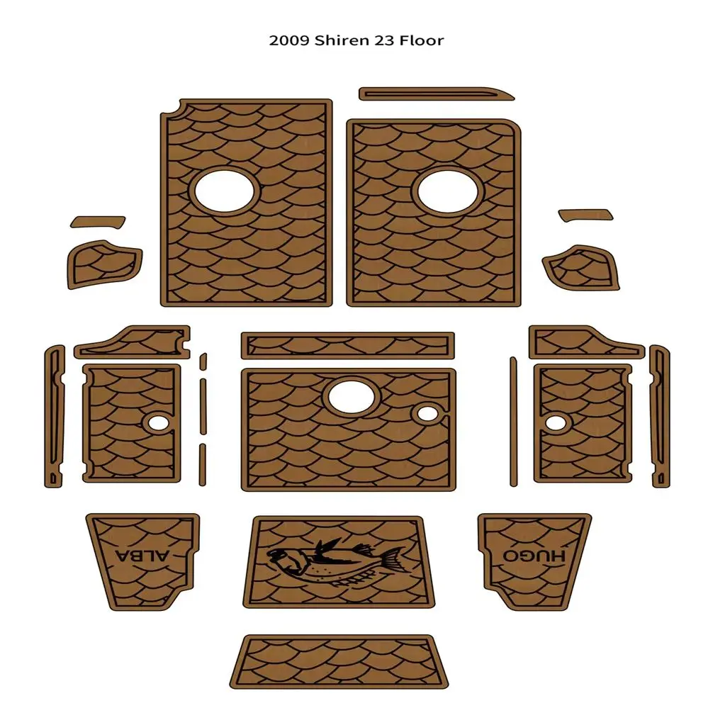

2009 Shiren 23 Cockpit Floor Pad Boat EVA Foam Faux Teak Deck Floor Mat Flooring Seadek Gatorstep Style Self Adhesive a16v