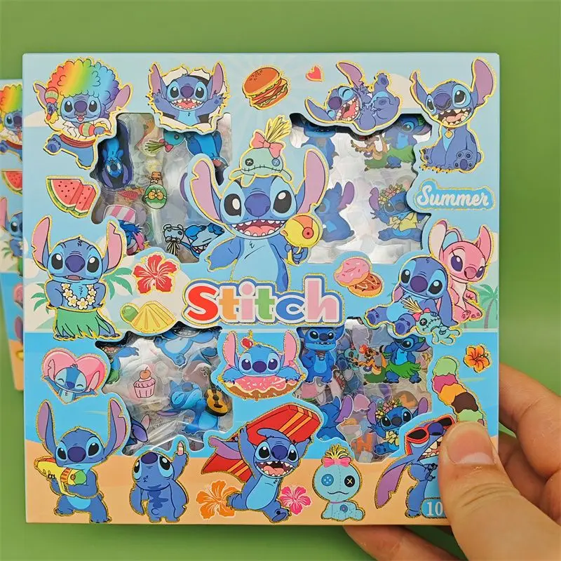 New Stitch Handbook Sticker Gift Box Cartoon Cute Disney DIY Refrigerator Mobile Phone Computer Sticker Gift Kawaii Toy Stickers