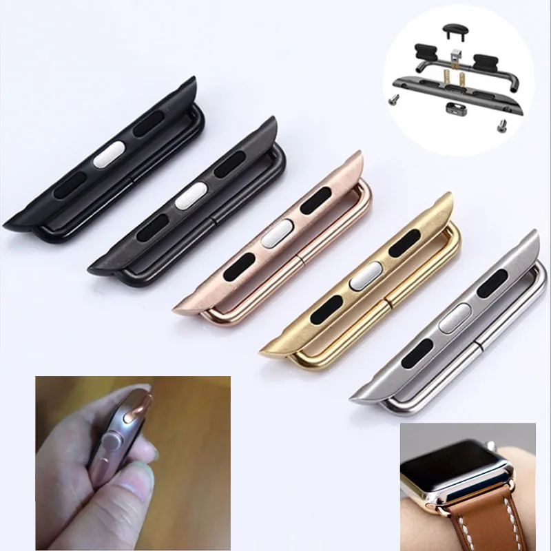 Adaptador para Apple Watch band 44mm 45mm 49mm 42mm 40mm 41mm 38mm conector de Metal de acero inoxidable serie iwatch ultra 6 3 Se 7 8