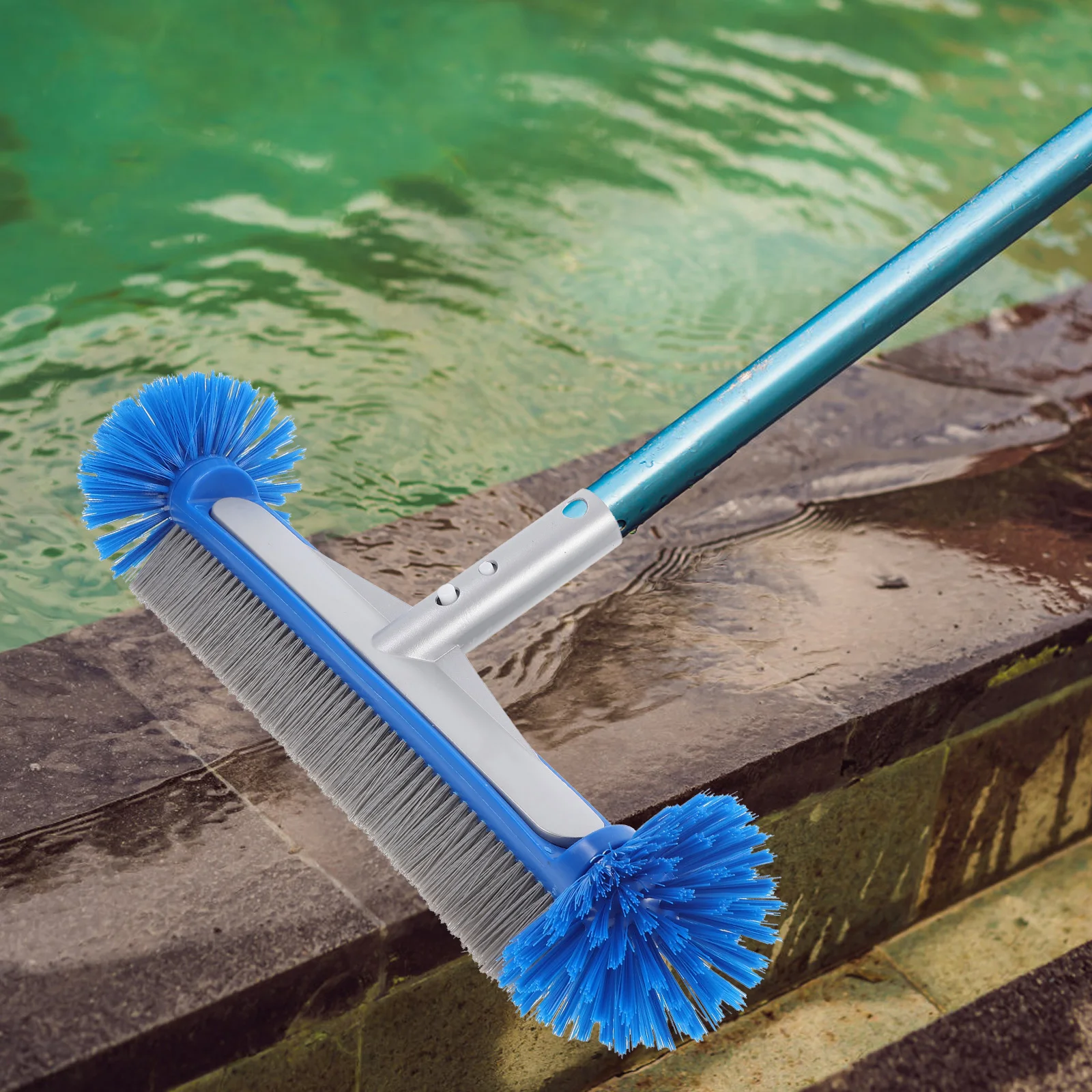 

Swimming Pool Rubber Brush Broom Handle Concrete Cleaning Brushes Shower Tile Long Scrub Pool Durable Versatile