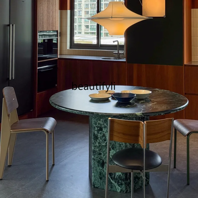 

New, marble round dining table, light luxury, modern simplicity, round dining table