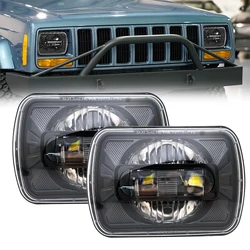 5×7 7x6 Inch Square Led Headlight High/Low Beam Led Headlamp for Jeep Wrangler XJ YJ Cherokee H6054 6052 6054 H5054 .