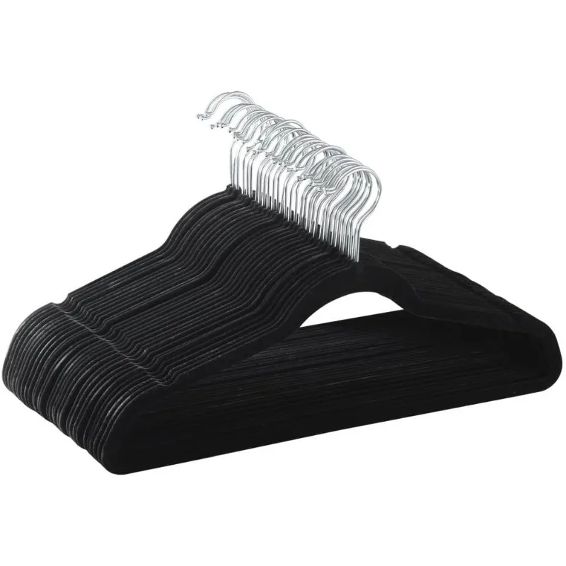 Non Slip Velvet -Flocked Hangers Coat Suit Hangers Space Saving Clothes Hangers with 360° Swivel Hook,Pack of 200