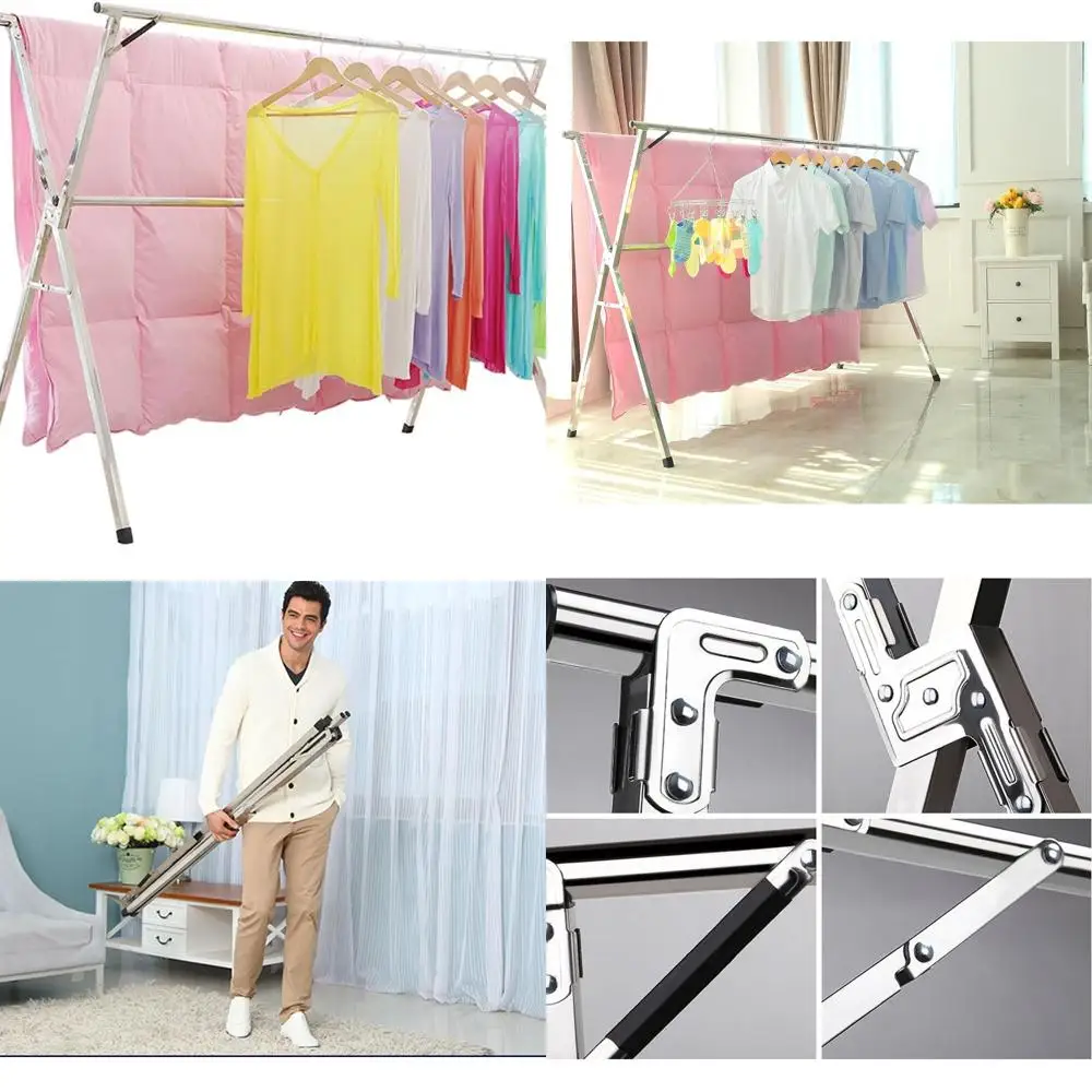 

Складная сушилка для белья из нержавеющей стали — прочная, компактная, подходит для использования в помещении или на открытом воздухе