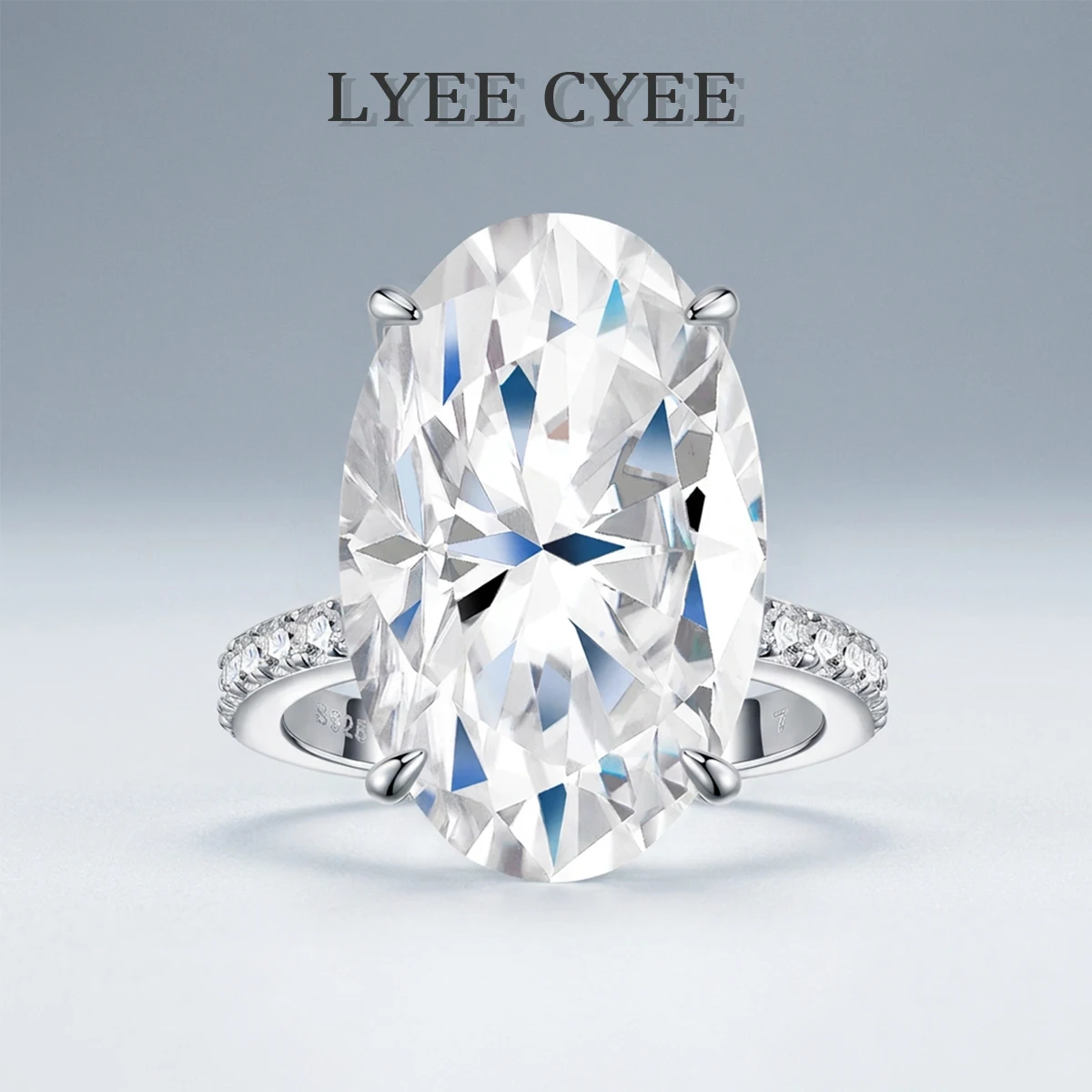 16Ct S925 Silver Oval Cut Moissanite Ring For Women Lady Fine Jewelry Engagement Wedding Promise Rings Birthday Anniversary Gift