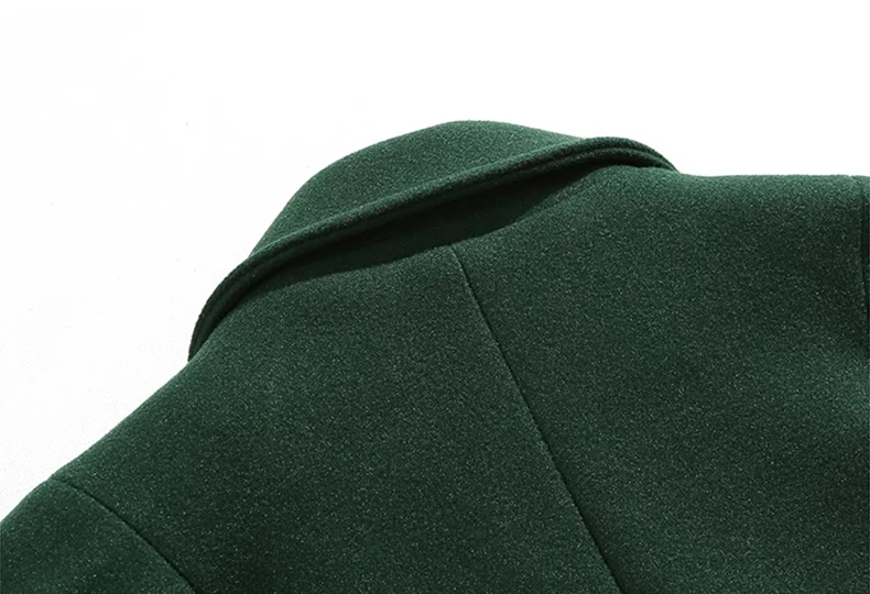 Mauroicardi Autumn Winter Long Warm Oversized Soft Dark Green Black Woolen Coat Men Loose Casual Korean Wool Blends Overcoat