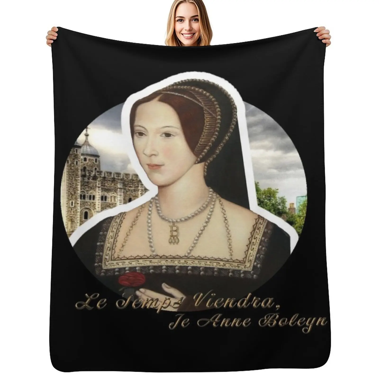 Anne Boleyn Quote Throw Blanket Luxurious Soft Fuzzy Blanket for Sofa Bed
