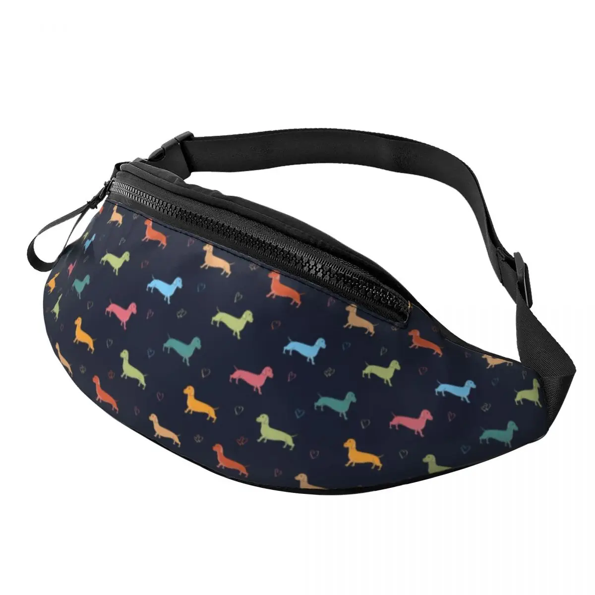 

Dachshund Fanny Bag Customized Badger Sausage the Wiener Dog Crossbody Waist Pack Men Women Running Phone Money Pouch