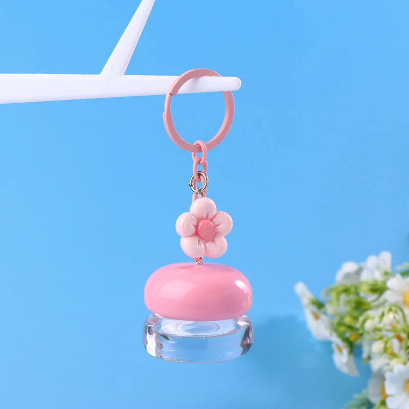 1 mini barattolo vuoto per balsamo per labbra in plastica da 5 g con contenitore per maschera per labbra con ciondolo portachiavi