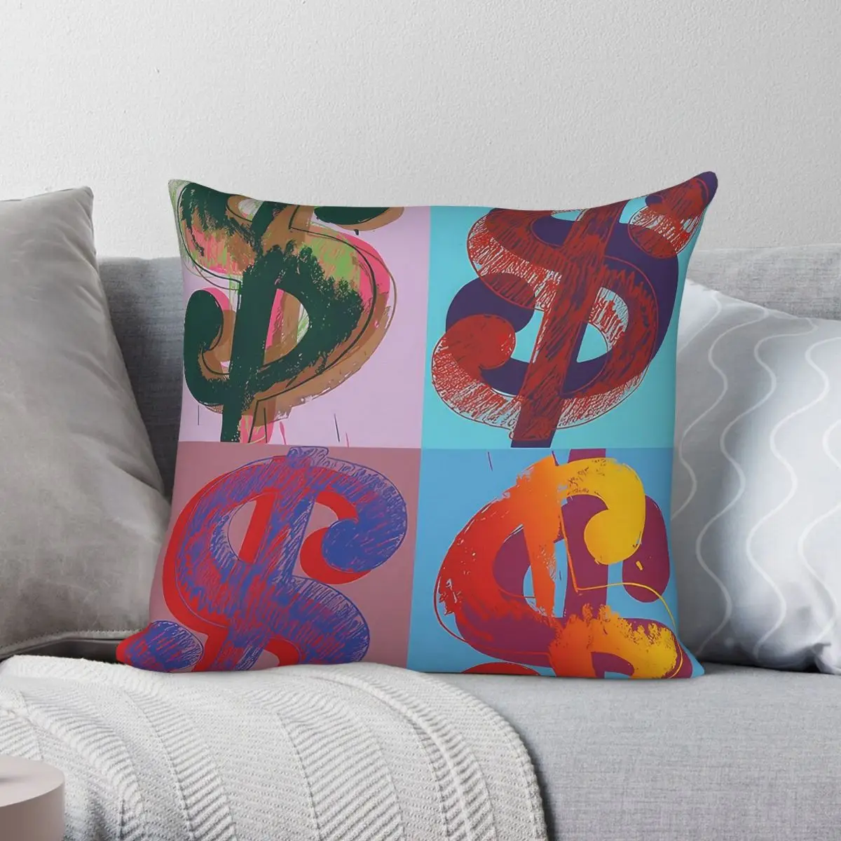 Andy Warhol Usa Pop Art Square Pillowcase Polyester Linen Velvet Creative Zip Decor Throw Pillow Case Sofa Cushion Cover