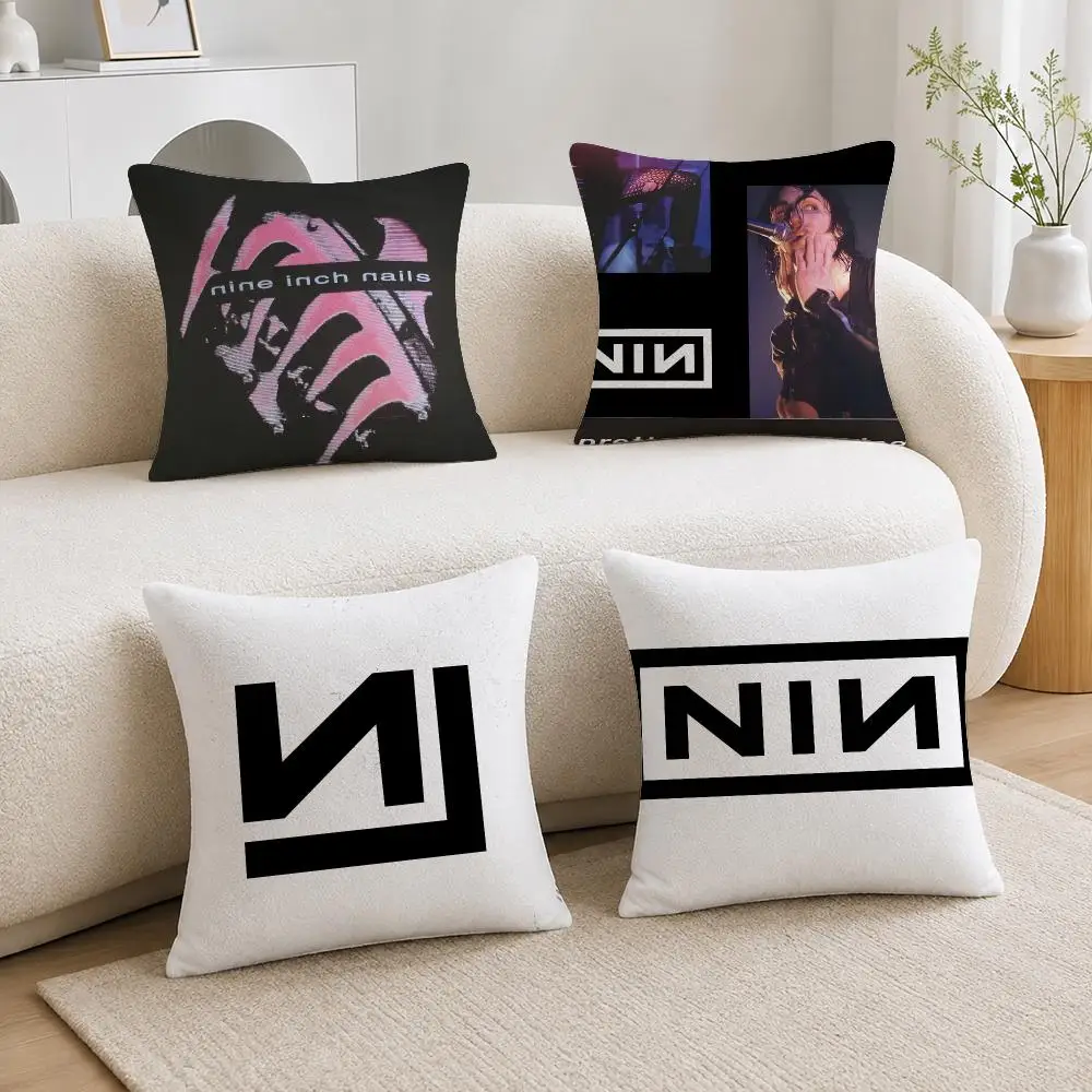 Band Nine Inch Nails Cushion Cover Soft Plush Cushion Covers Fluffy Throw Pillow Cases for Sofa Bedroom Home Decor