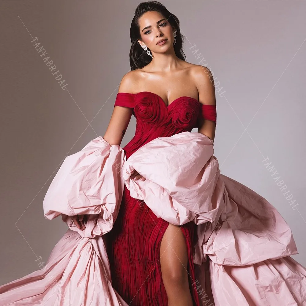 Customized Stunning Pink Taffeta Wedding Cape With Long Train, Puffy Layers Fashion Women Coat,Bridal Jacket Chic TSWD554