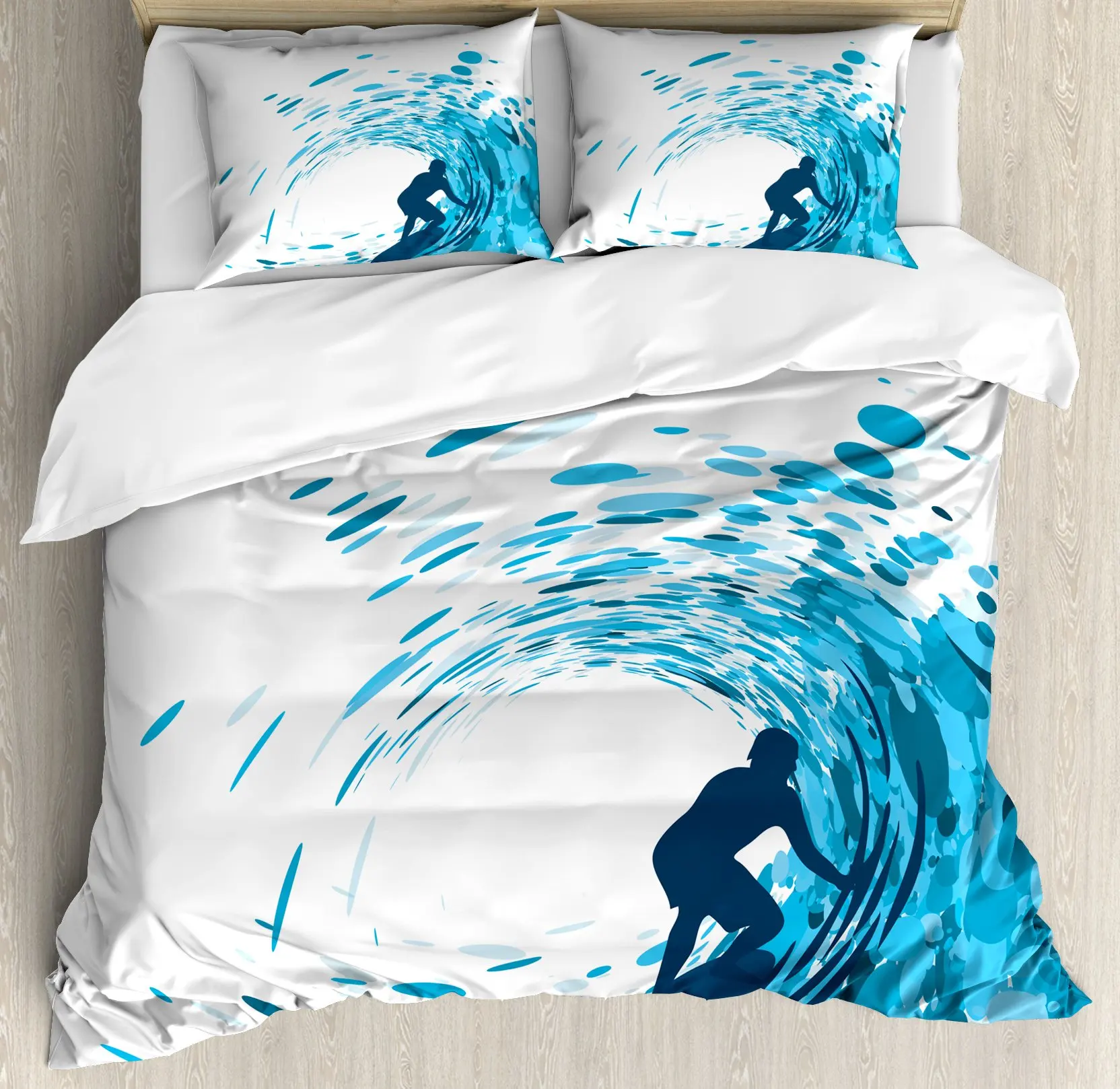 Ocean Theme Whale Comforter Cover Bedding Set Nautical Sailing Quilt Set Home Decor 3 Pieces 265x228 220x200 200x200 150x200cm