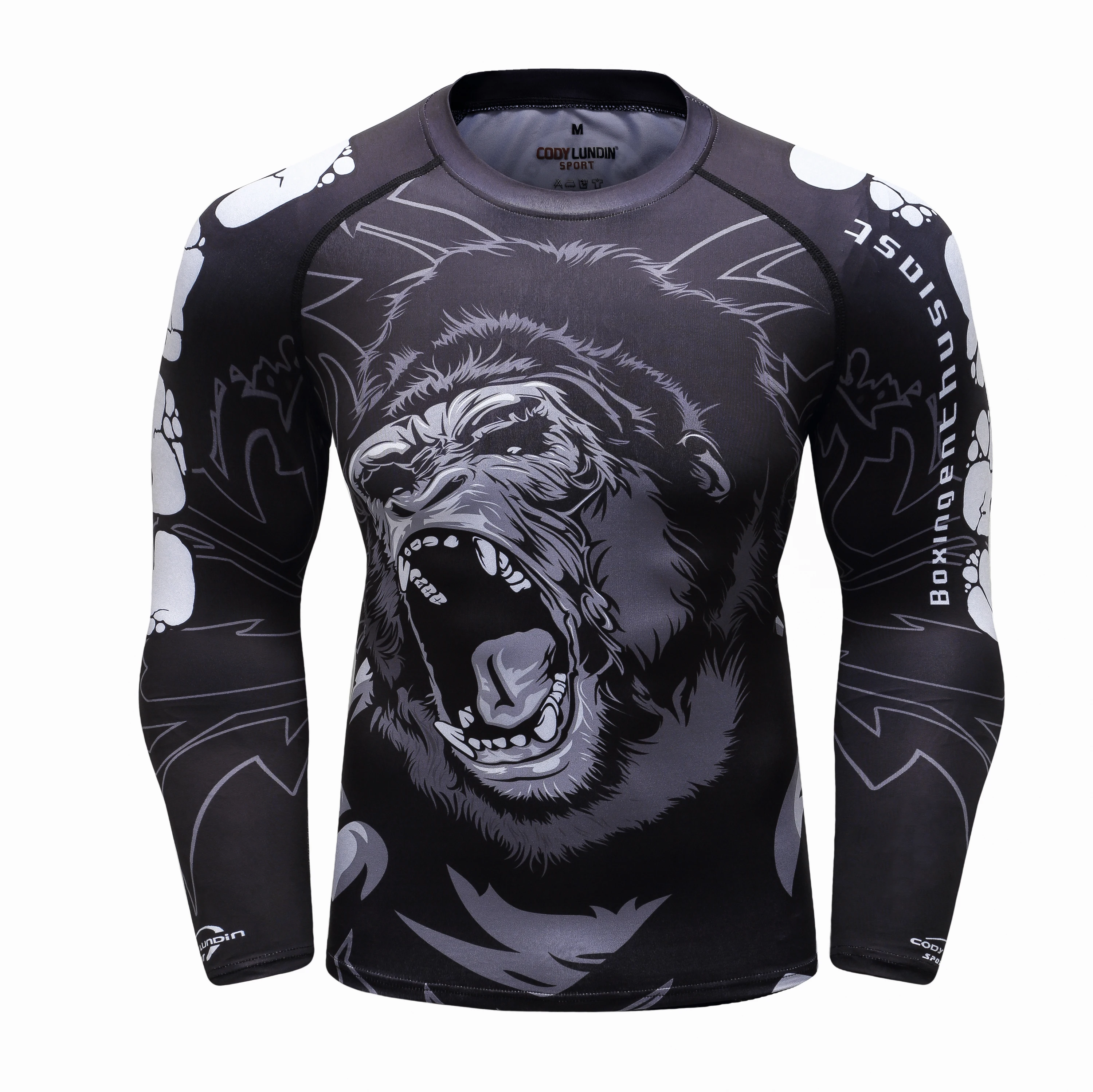 Cody Heren Sportkleding Met Print Gorilla Mannen Mma Jiu Jitsu No Gi Rashguard Bjj Vechten Atletisch Trainingspak Boksshirt