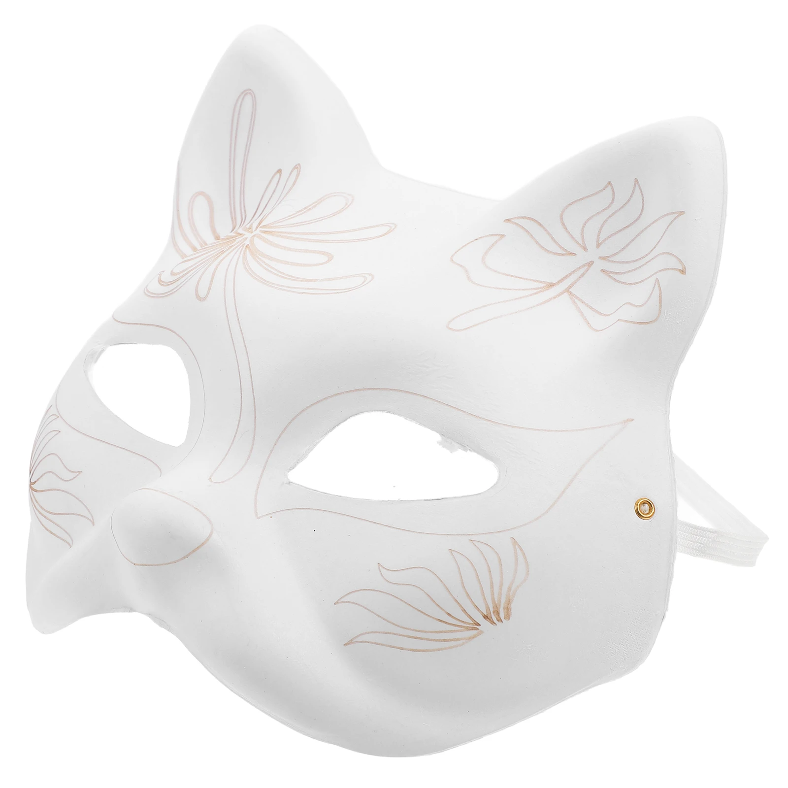 

Cat Face Mask Realistic White Paper Prom Halloween Masquerade Blank Masks Lightweight Wear Extended Use Paintable Paper