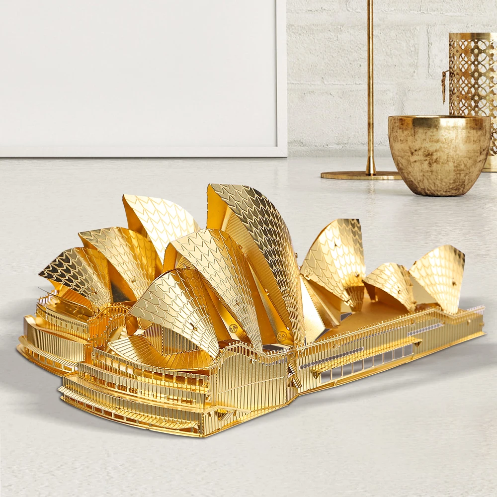 Piececool 3D Puzzles for Adult Sydney Opera House Model Building Kits 3D Metal Model Kit Jigsaw Puzzles Home Decoration Gifts