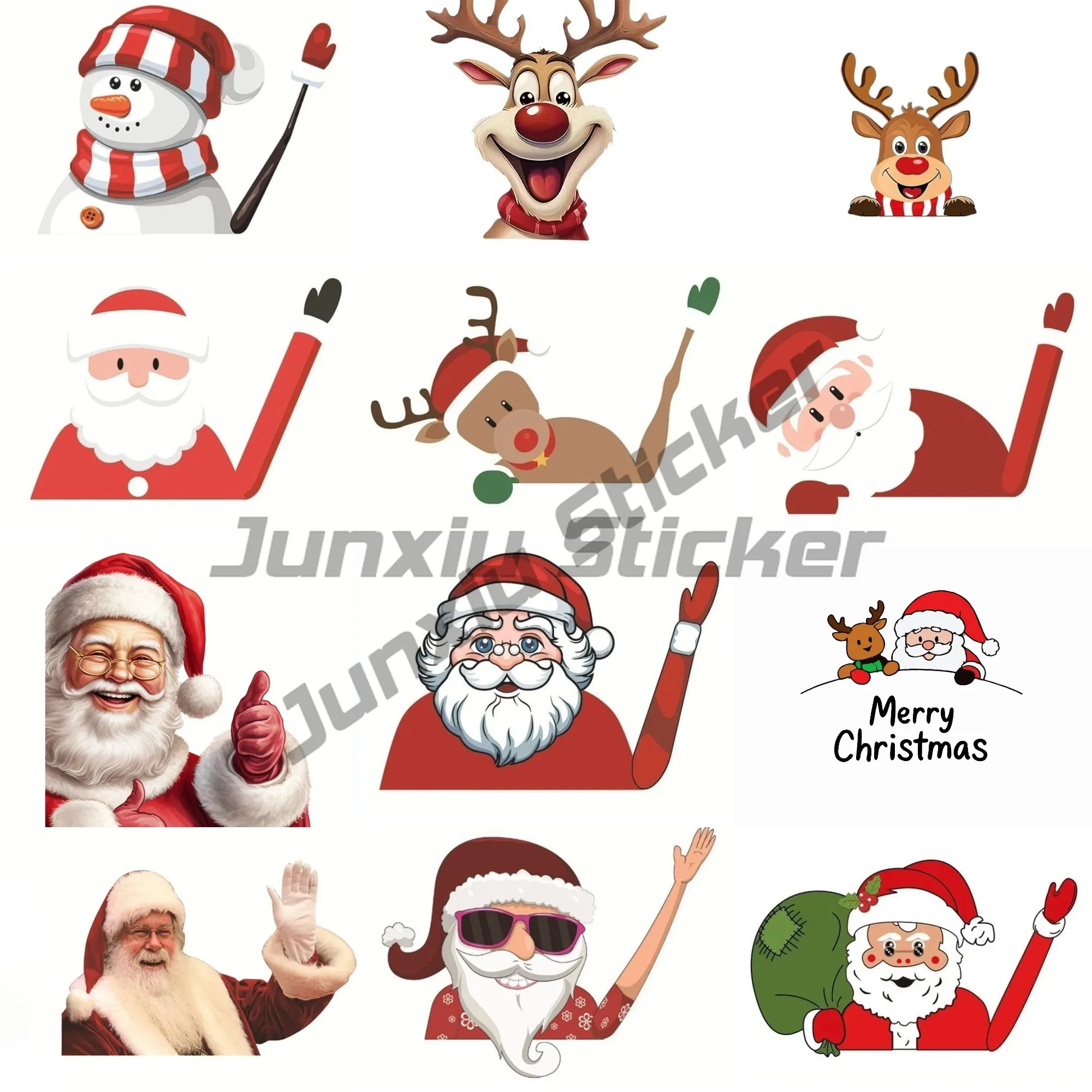 

Christmas Car Sticker, Big Size PVC Santa Claus Car Decal, Window Waterproof Sticker, Funny Decorative Sticker